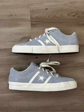 Converse One Star Suede Sneakers in Light Gray & Cream